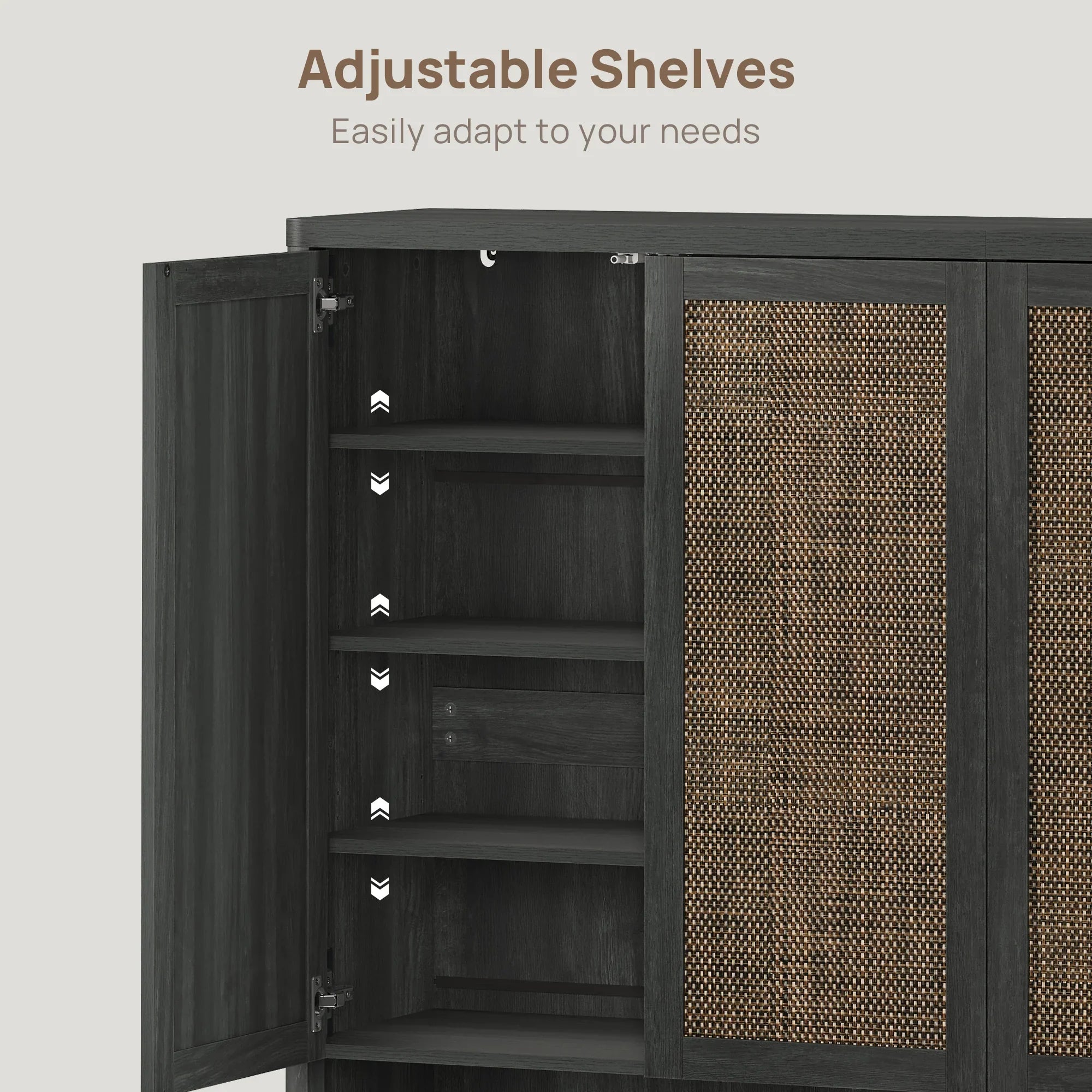 Zura 2-Piece Black Shoe Cabinet