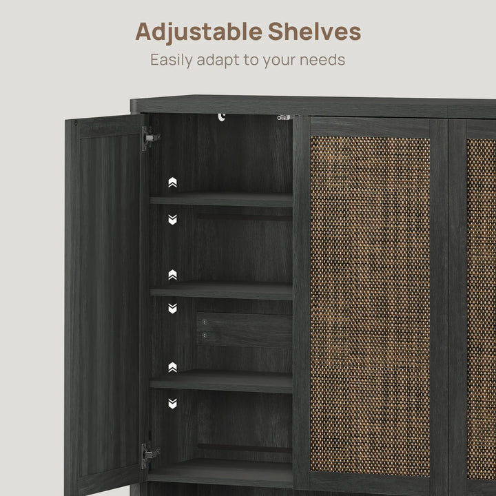 Zura 2-Piece Black Shoe Cabinet