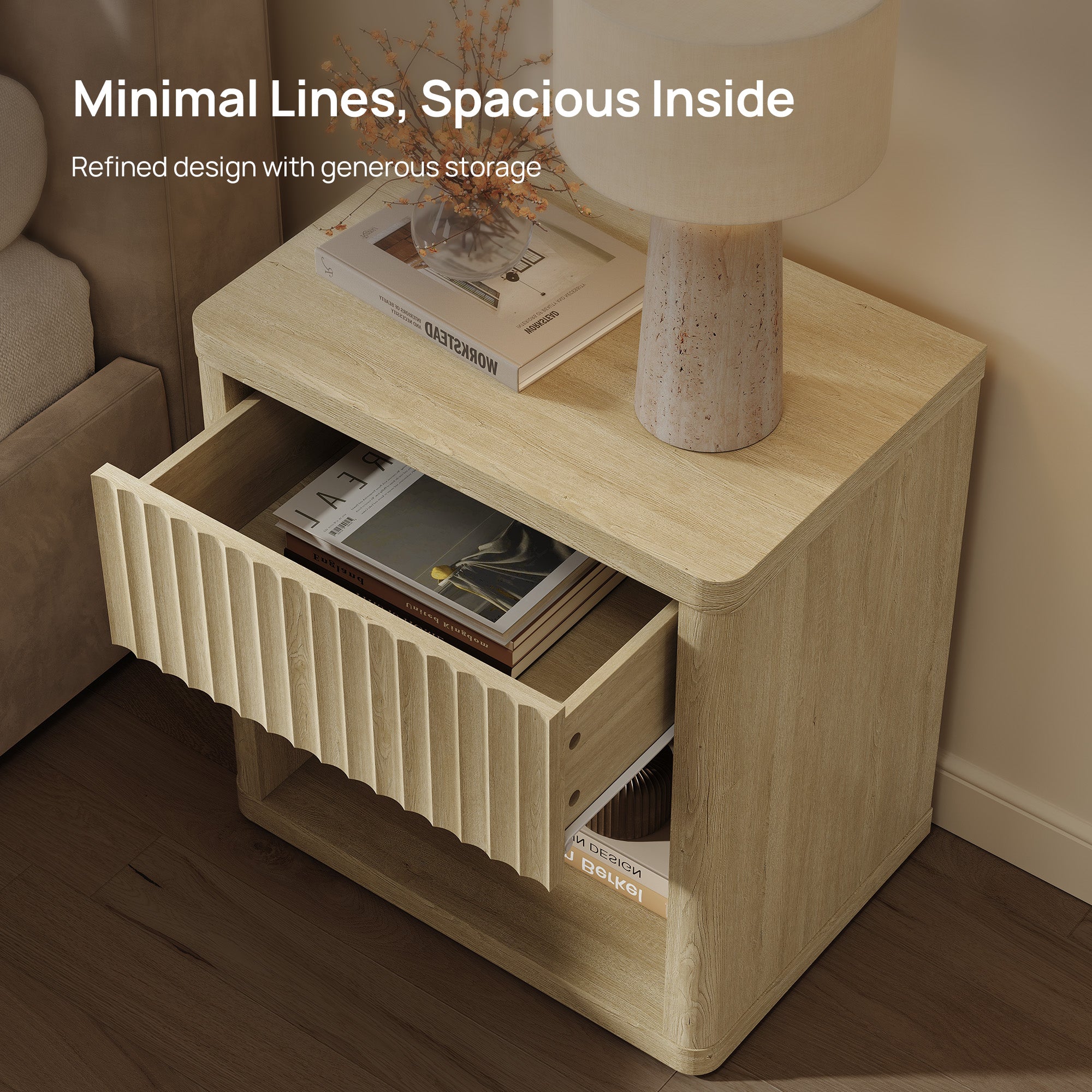 Cas Nightstand with Drawer, Bedroom Storage