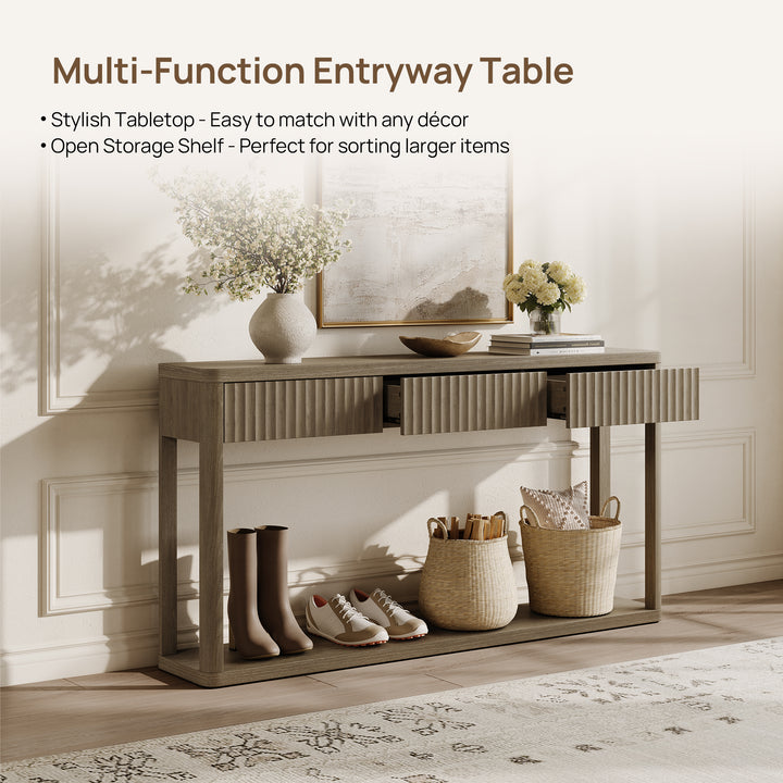 Cas Fluted Console Table for Entryway