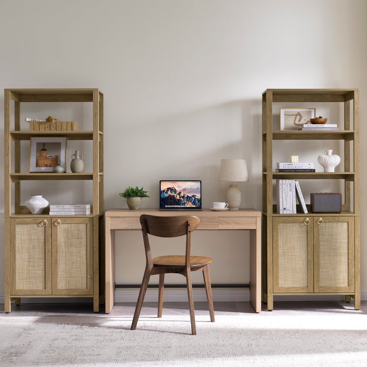 Terra Modern 2-Door Bookshelf, Large Storage