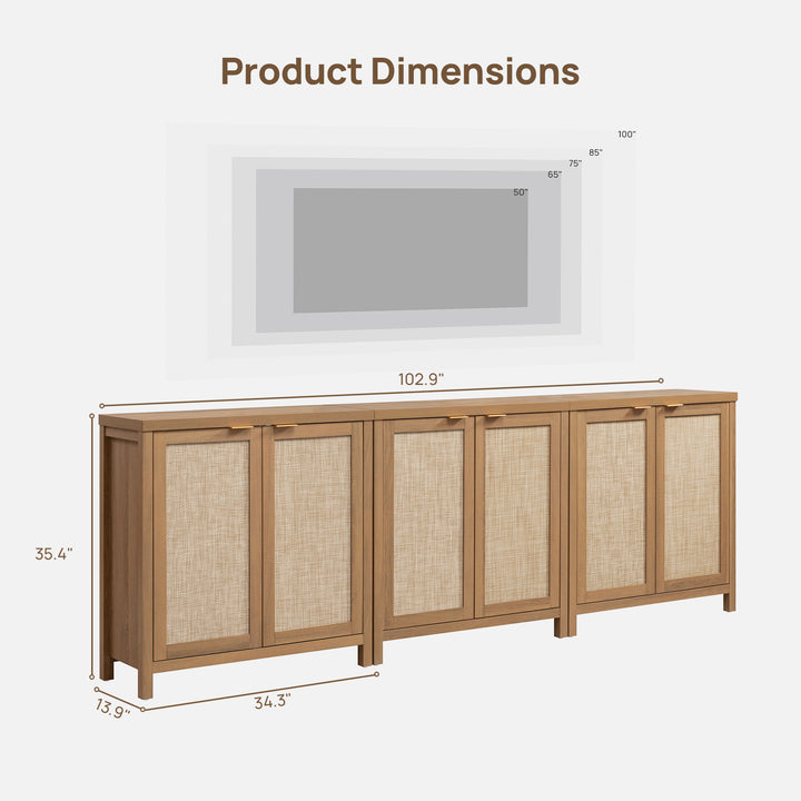Savanna TV Console with Doors, Set of 3