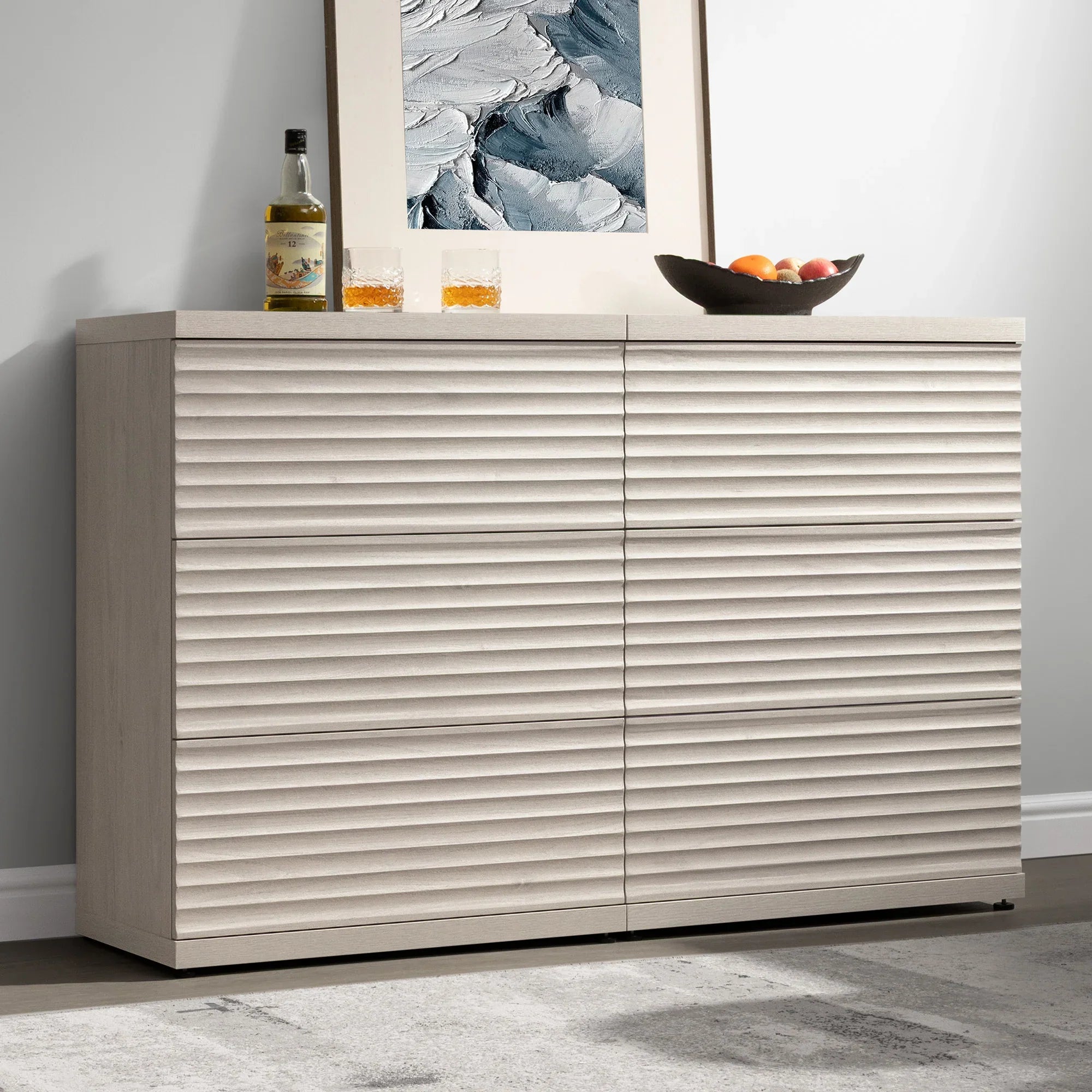 Stria 9-Drawer Dresser and Cas 3-Drawer Nightstand Set