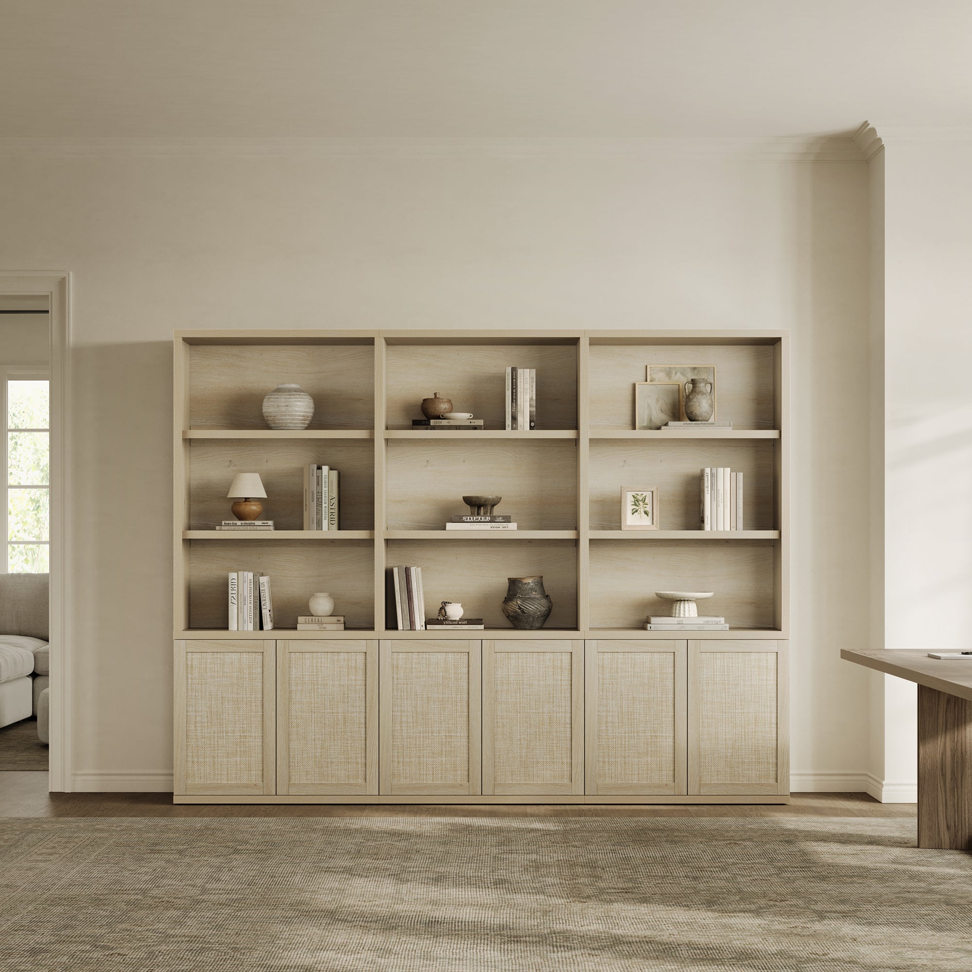 Zura Rattan Bookcase, 71 Inches Tall