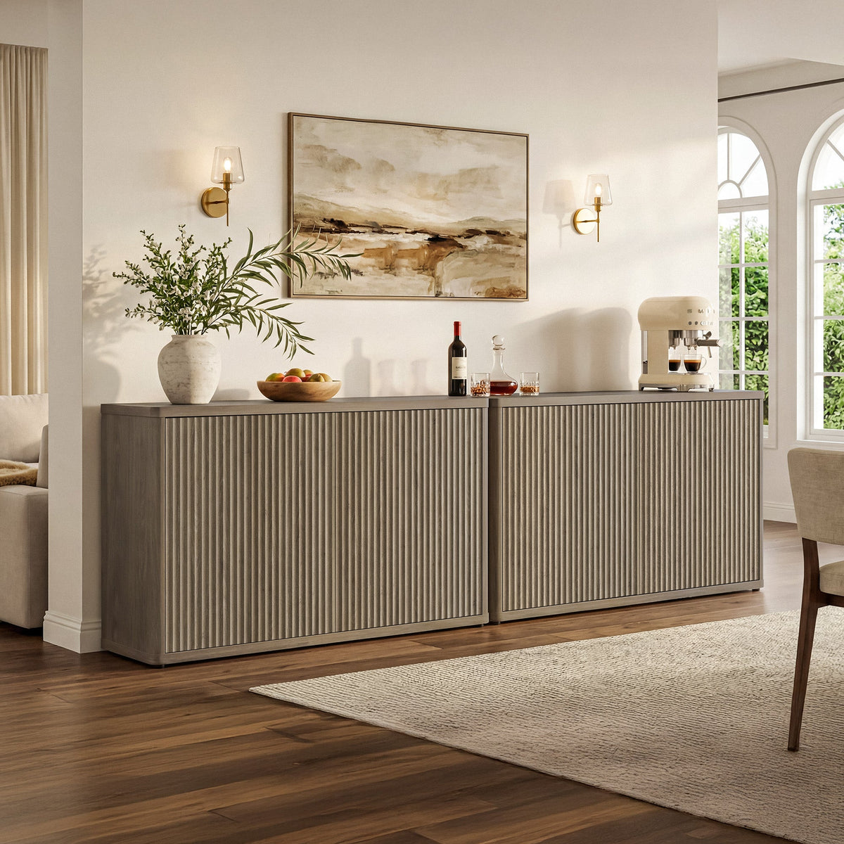 Cas Buffet Cabinets with 4 Doors, Set of 2
