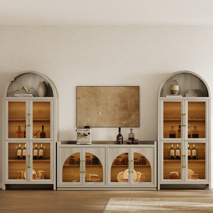 Helio Modern Glass-Door Display Cabinet