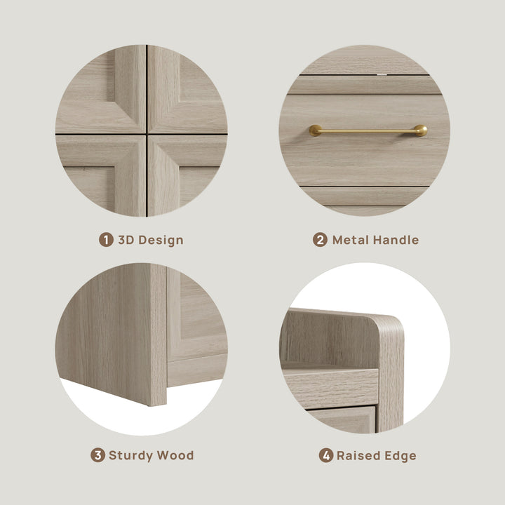 Helio White 6 Drawers Dresser
