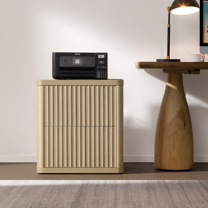 Cas 2-Drawer Nightstand, Fluted Style