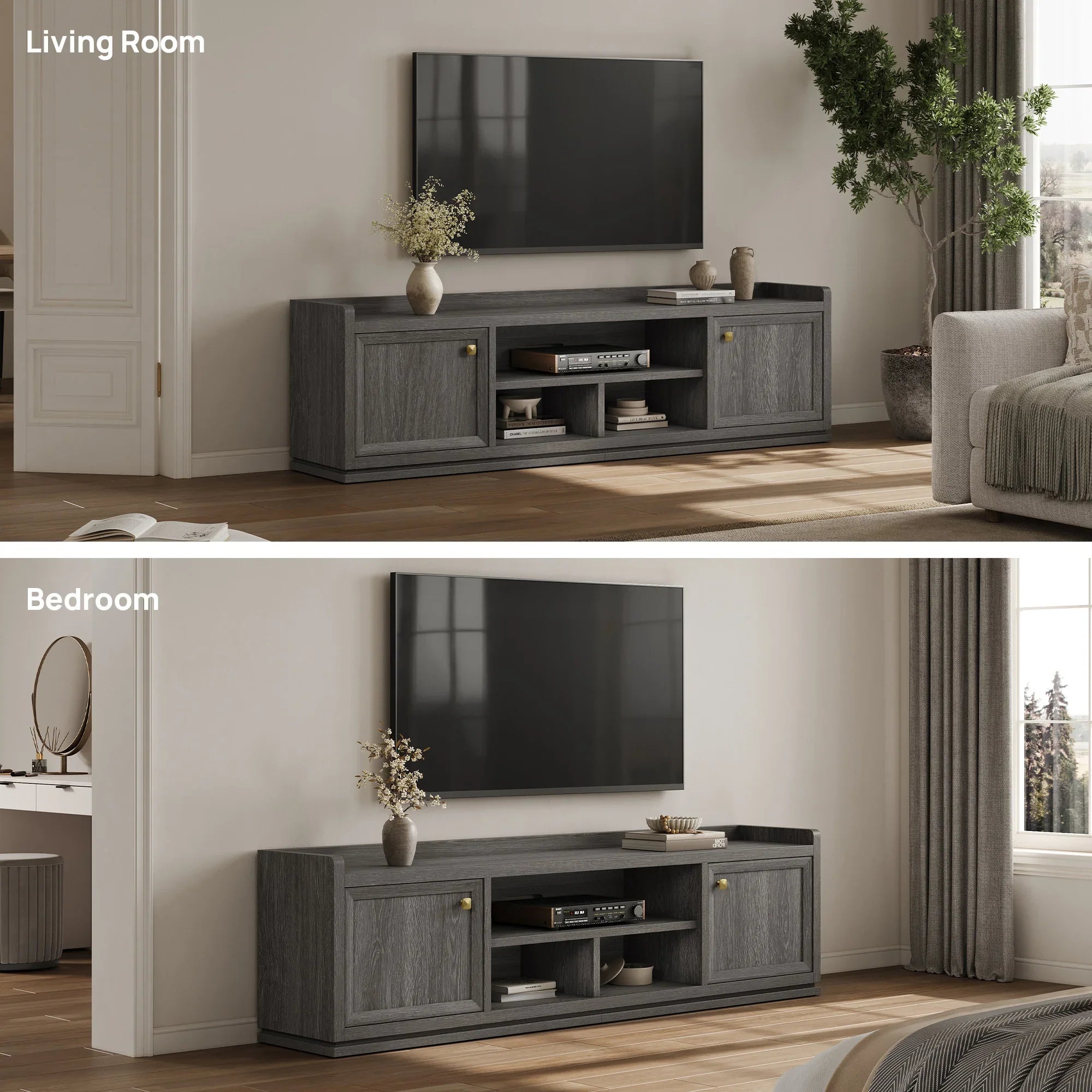 Helio Modern TV Stand with Doors