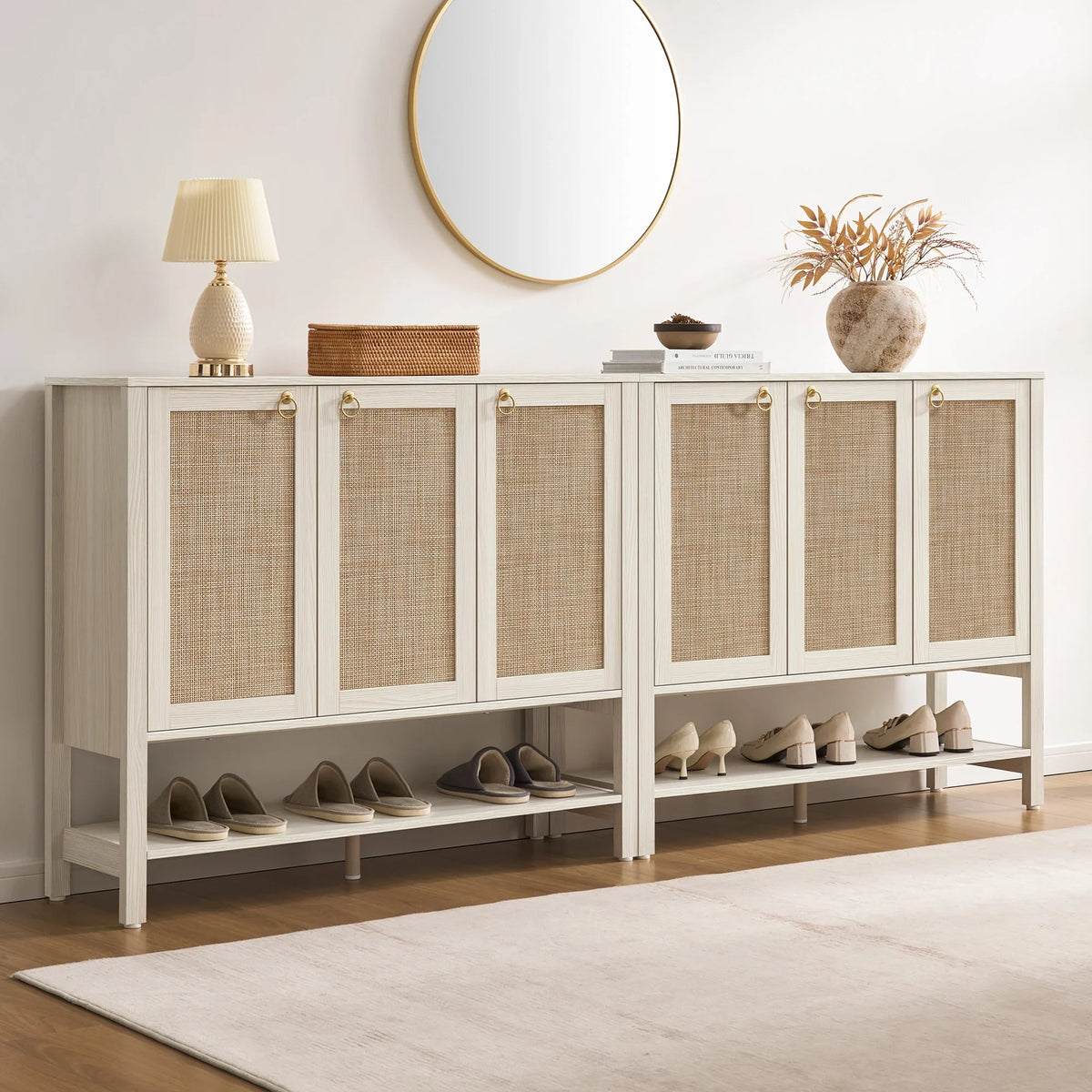 Terra White Shoe Cabinet, 3 Doors