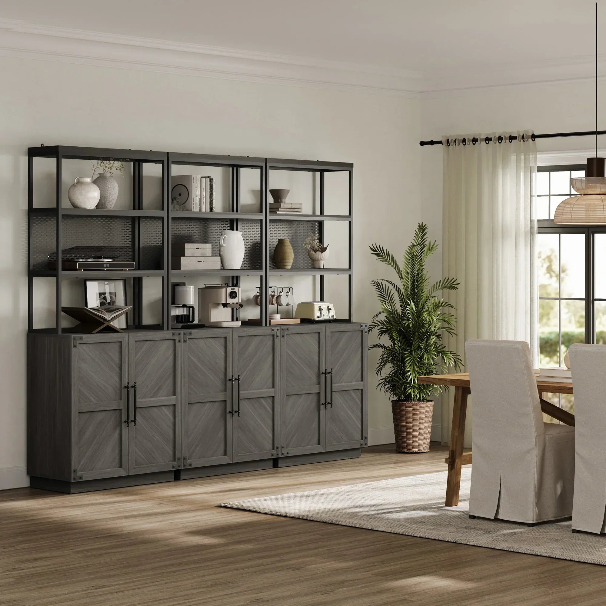 Willow 2 Doors Bookshelf, 75.3 Inch Tall