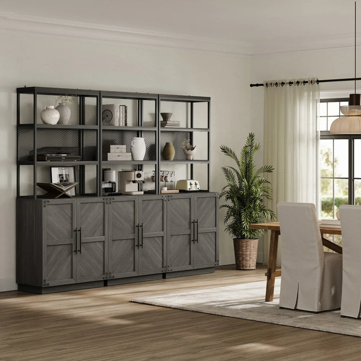 Willow 2 Doors Bookshelf, 75.3 Inch Tall