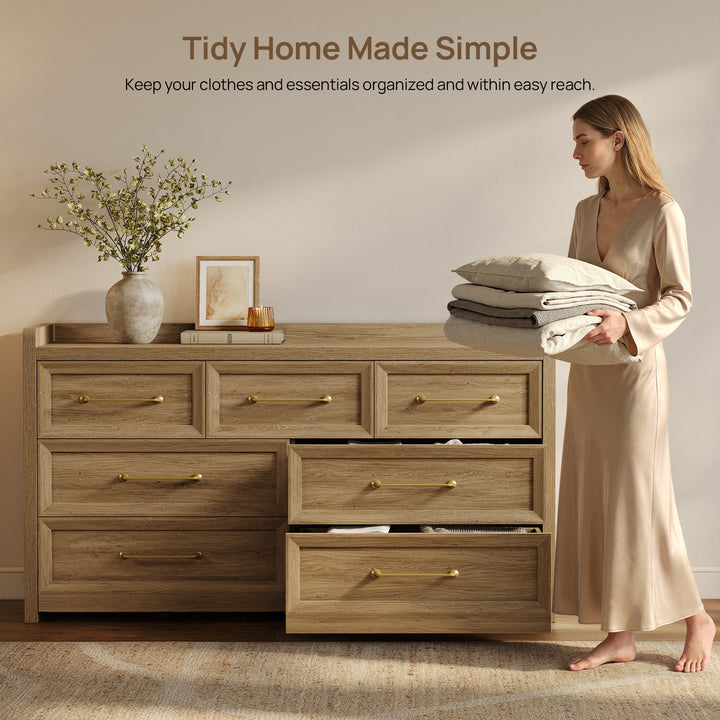 Helio White Drawer Dresser 56.5 Inches Wide,Set of 2