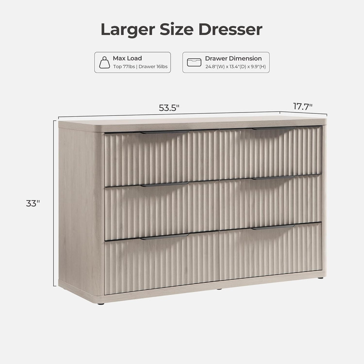 Cas Dresser, 6 Drawers, Set of 2