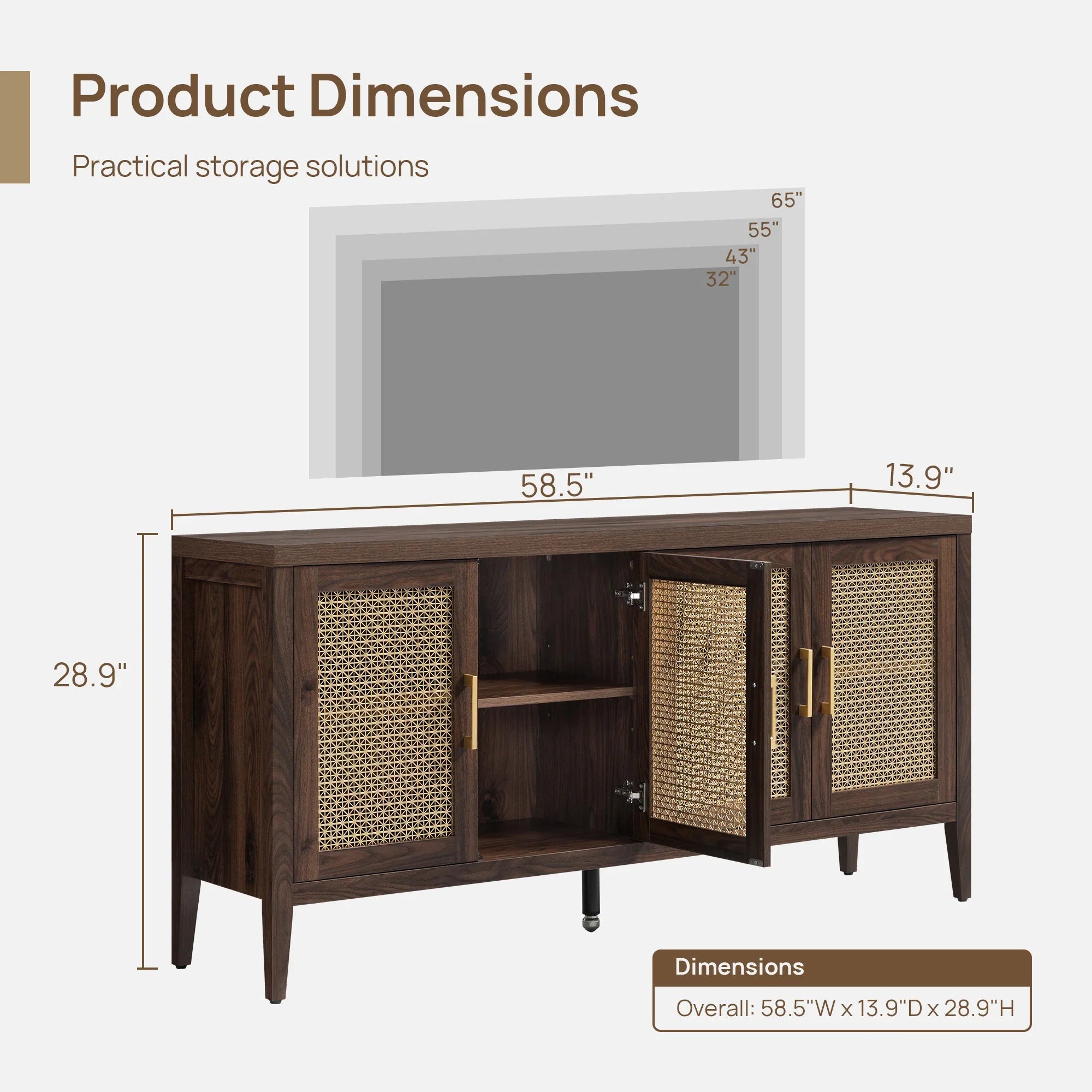 Andy TV Cabinet for 65 Inch TV