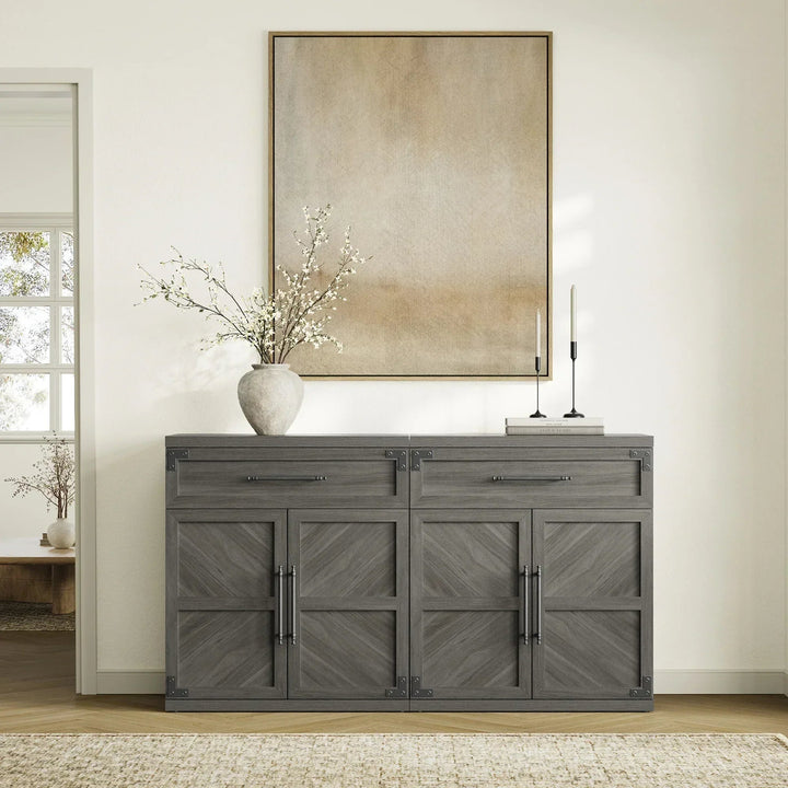 Willow Sideboard with 1 Drawer and 2 Doors, Set of 2