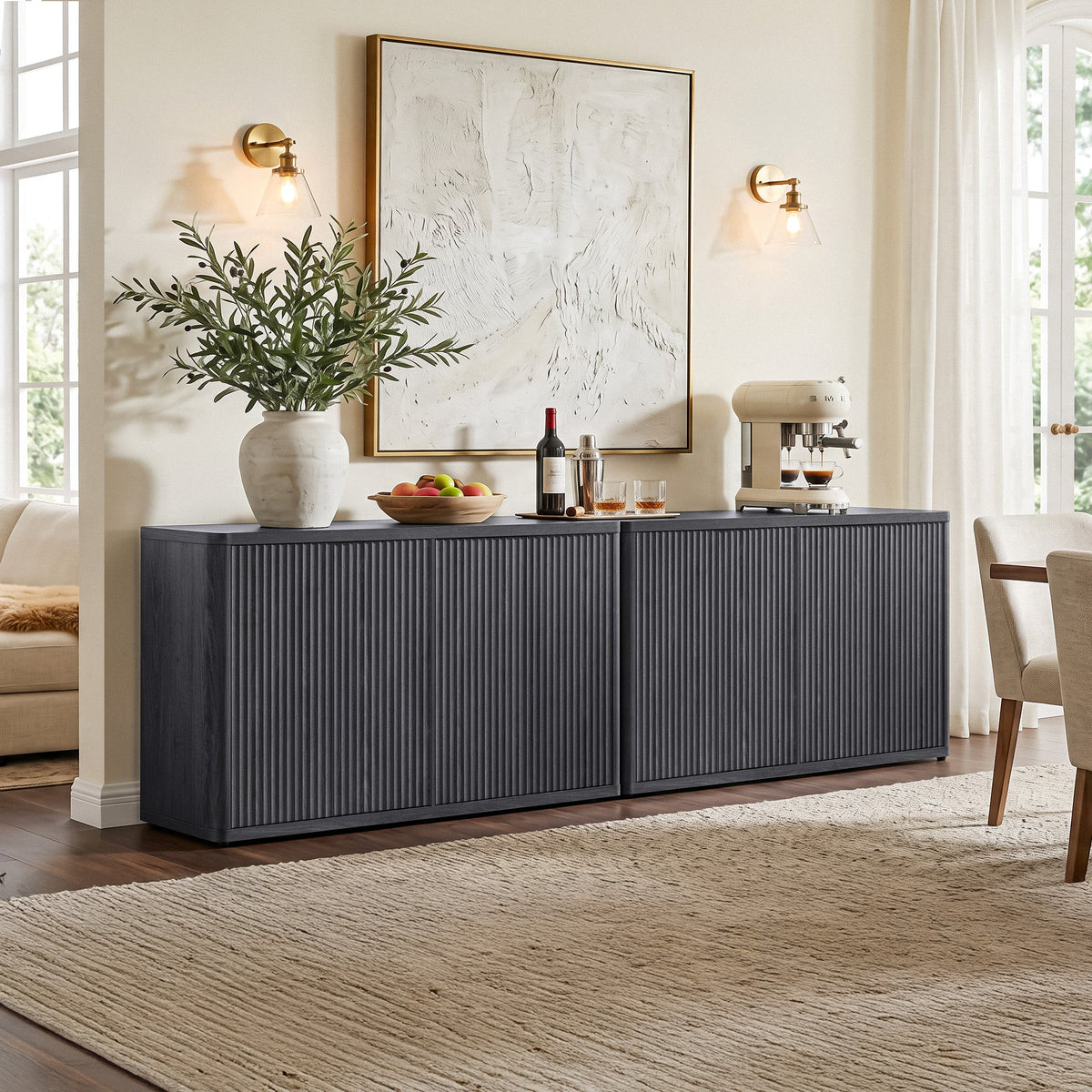 Cas Sideboard with 4 Doors, Set of 2