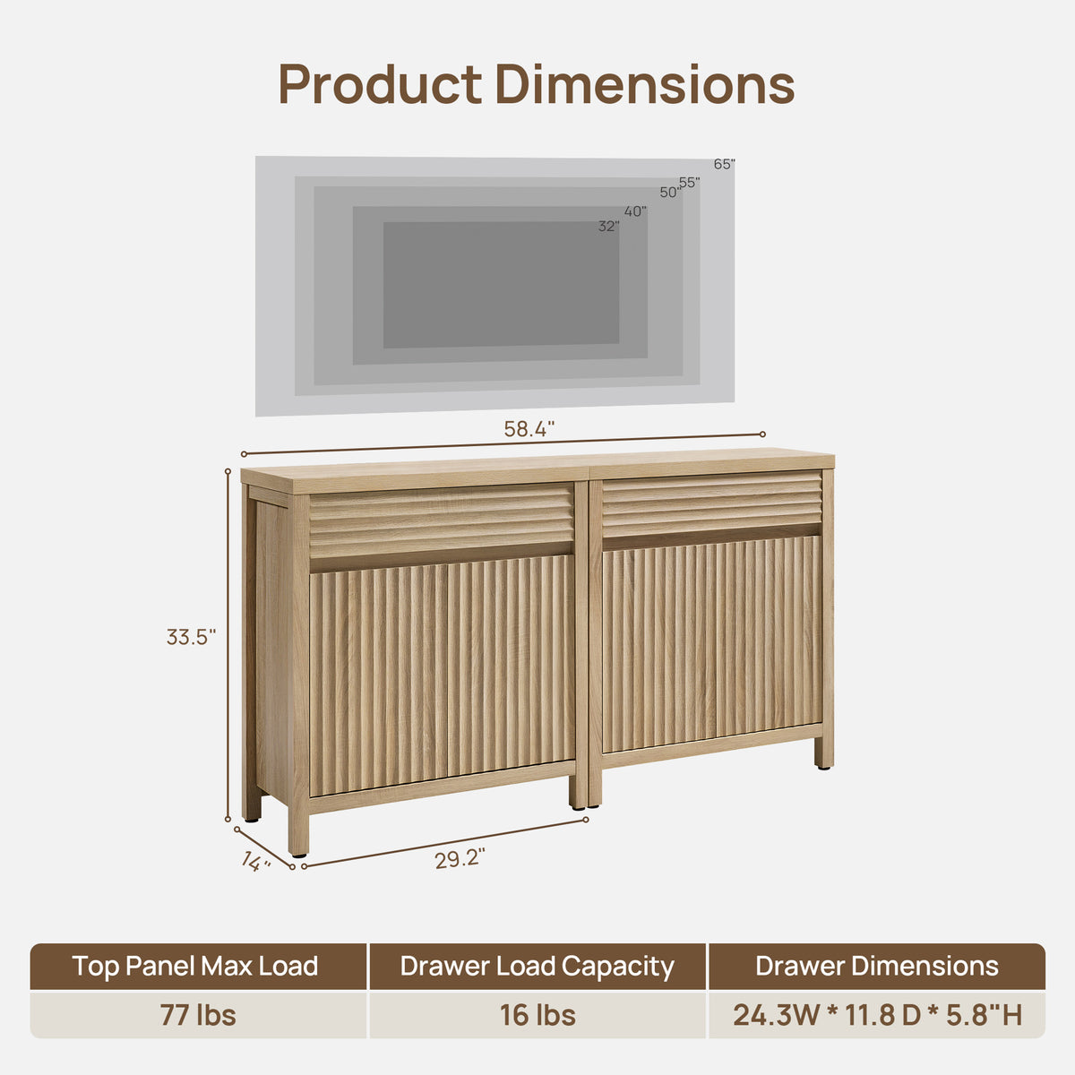 Prelude TV Stand with Storage for 85'' TVs, Set of 2