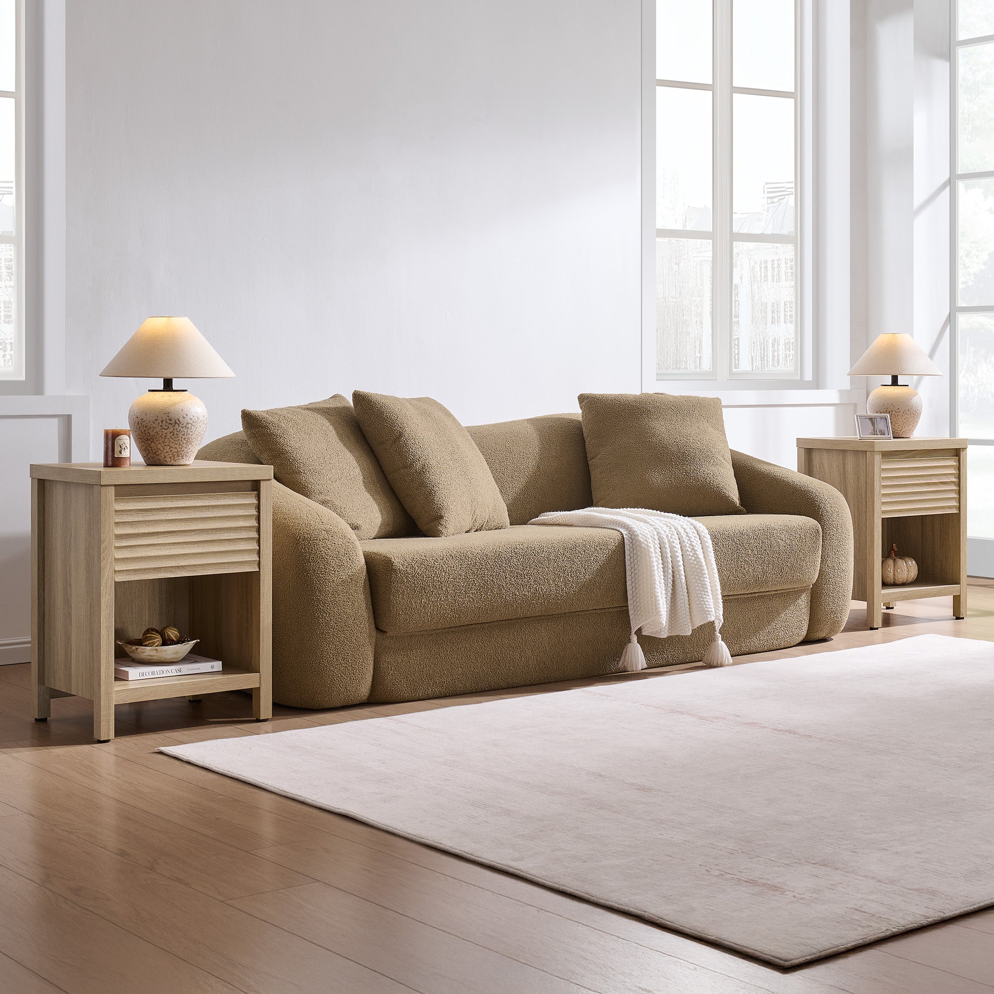 Prelude Wave-Pattern Nightstand with Drawer