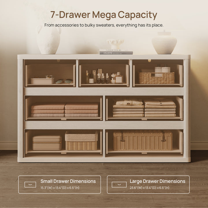Cas 7 Drawers Dresser, 53.5Inch Wide