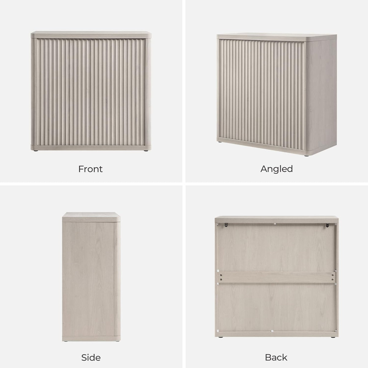 Cas Fluted Sideboard Cabinet with Storage, Set of 3