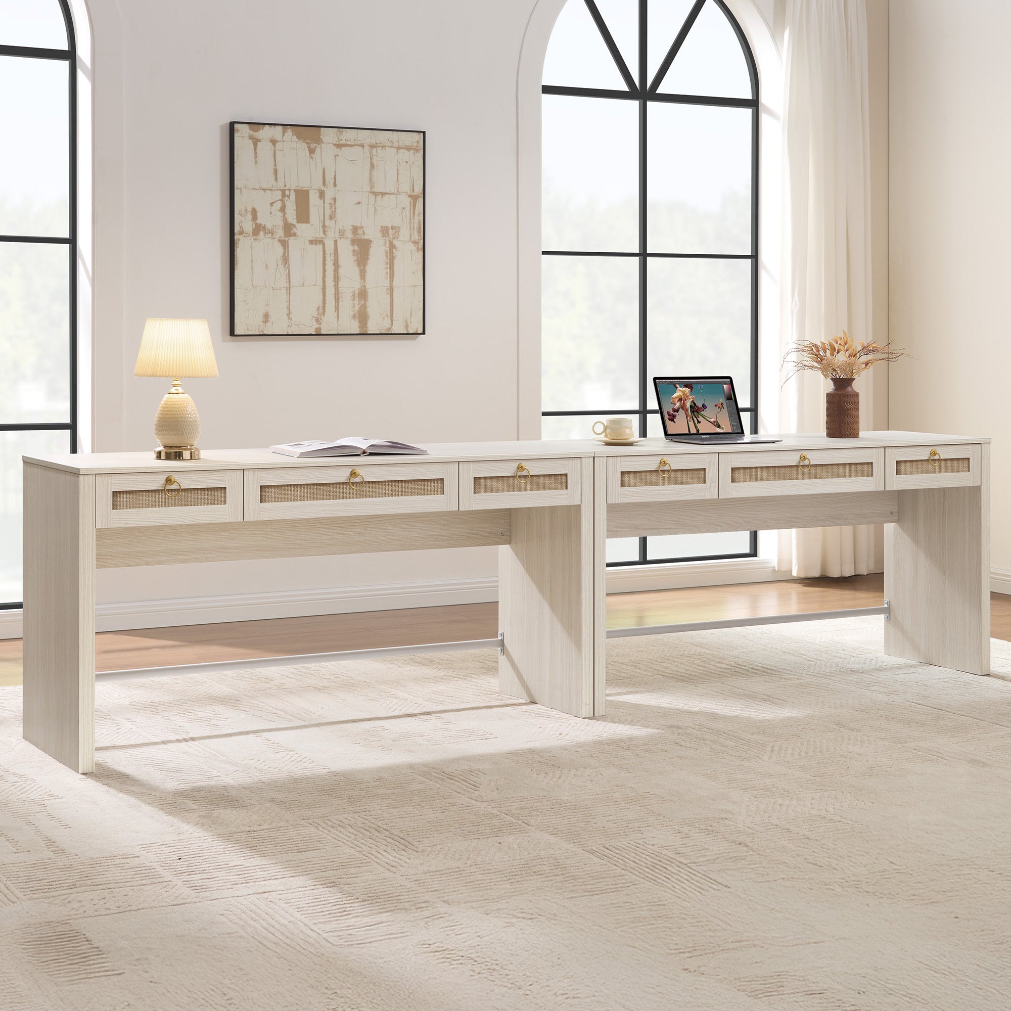 Terra Rattan Computer Desk, 59-Inch Wide