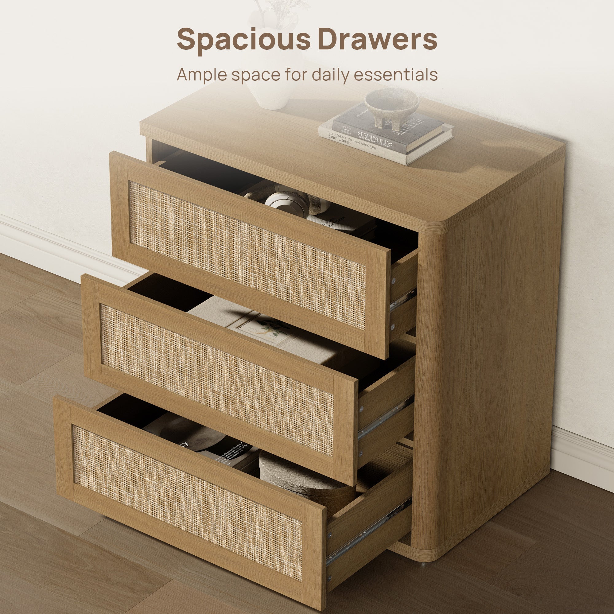 Zura Sectional Bedroom Sets, Large Storage for Bedroom - Sand Oak - 1 Set