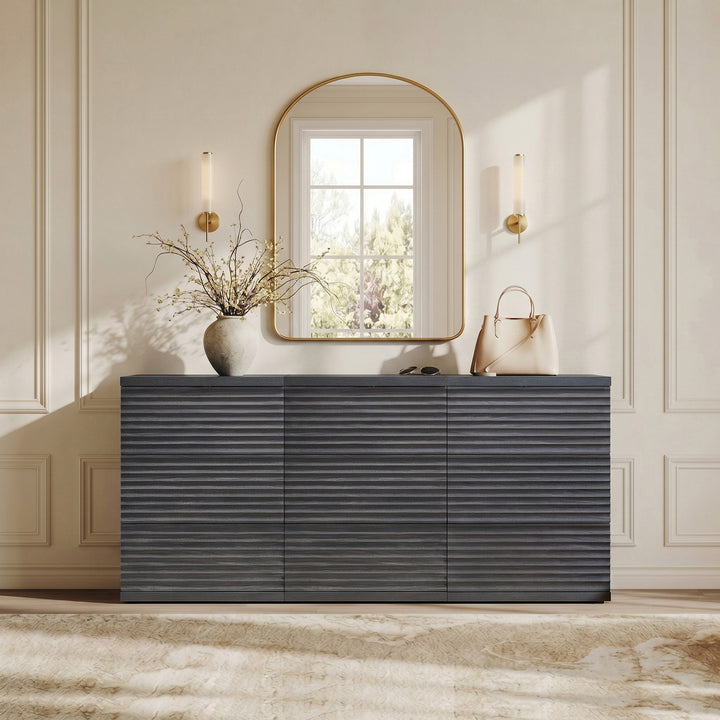 Stria 9-Drawer Dresser and Cas Nightstands Set