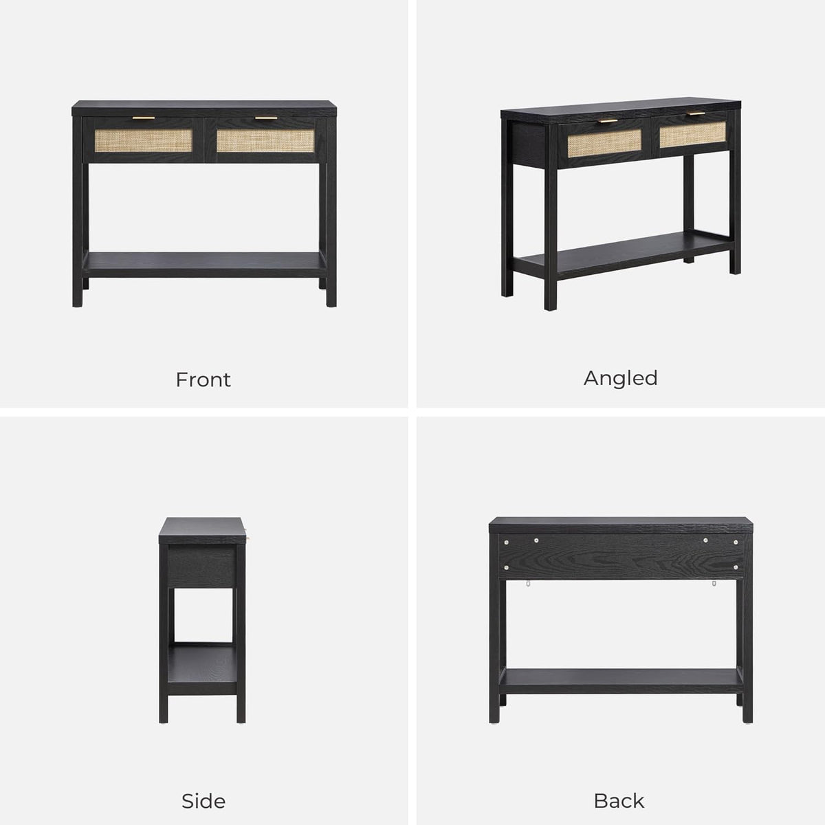 Savanna Black Console Table, Entryway Storage