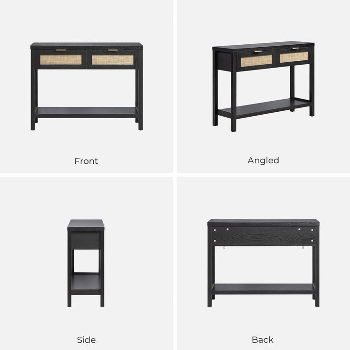 Savanna Black Console Table, Entryway Storage