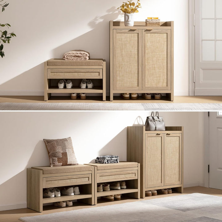 Savanna Shoe Bench with Storage, Set of 2