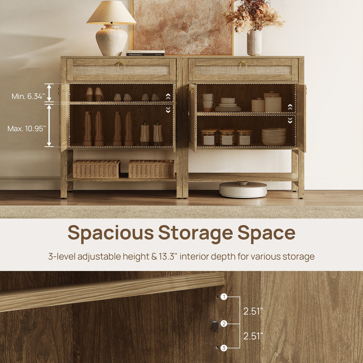 Terra Modern Sideboard Cabinet, Set of 2
