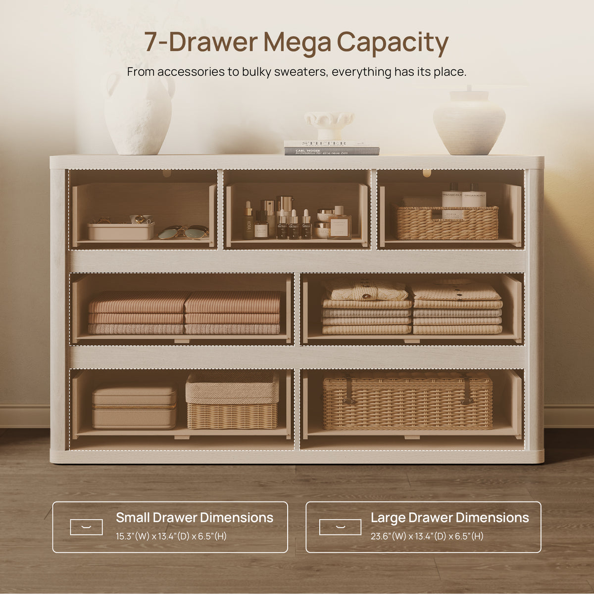 Cas 7-Drawer Dresser and 2-Drawer Nightstands Set