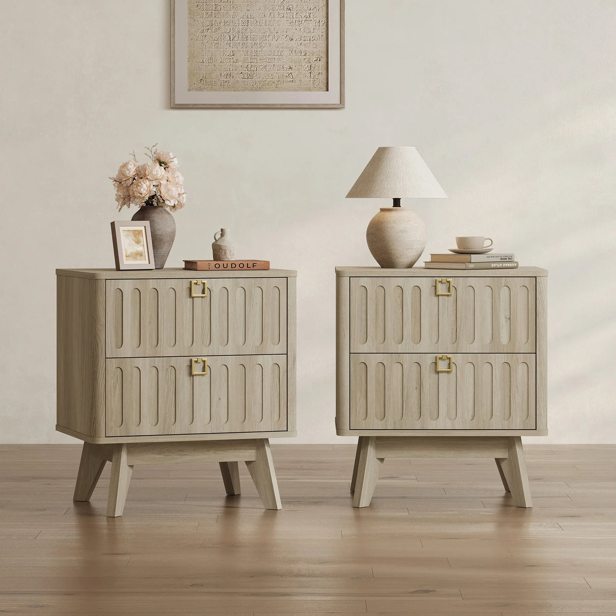 Domus 2-Drawer Nightstand, Modern Design