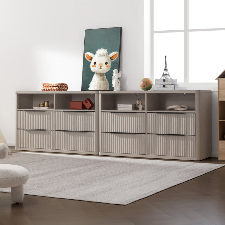 Cas 4 Drawer dresser with Open Shelf