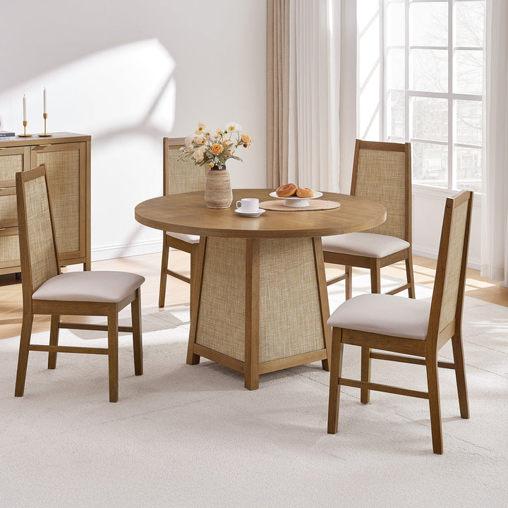 Savanna Upholstered Dining Chair, Solid Wood Frame, Set of 6