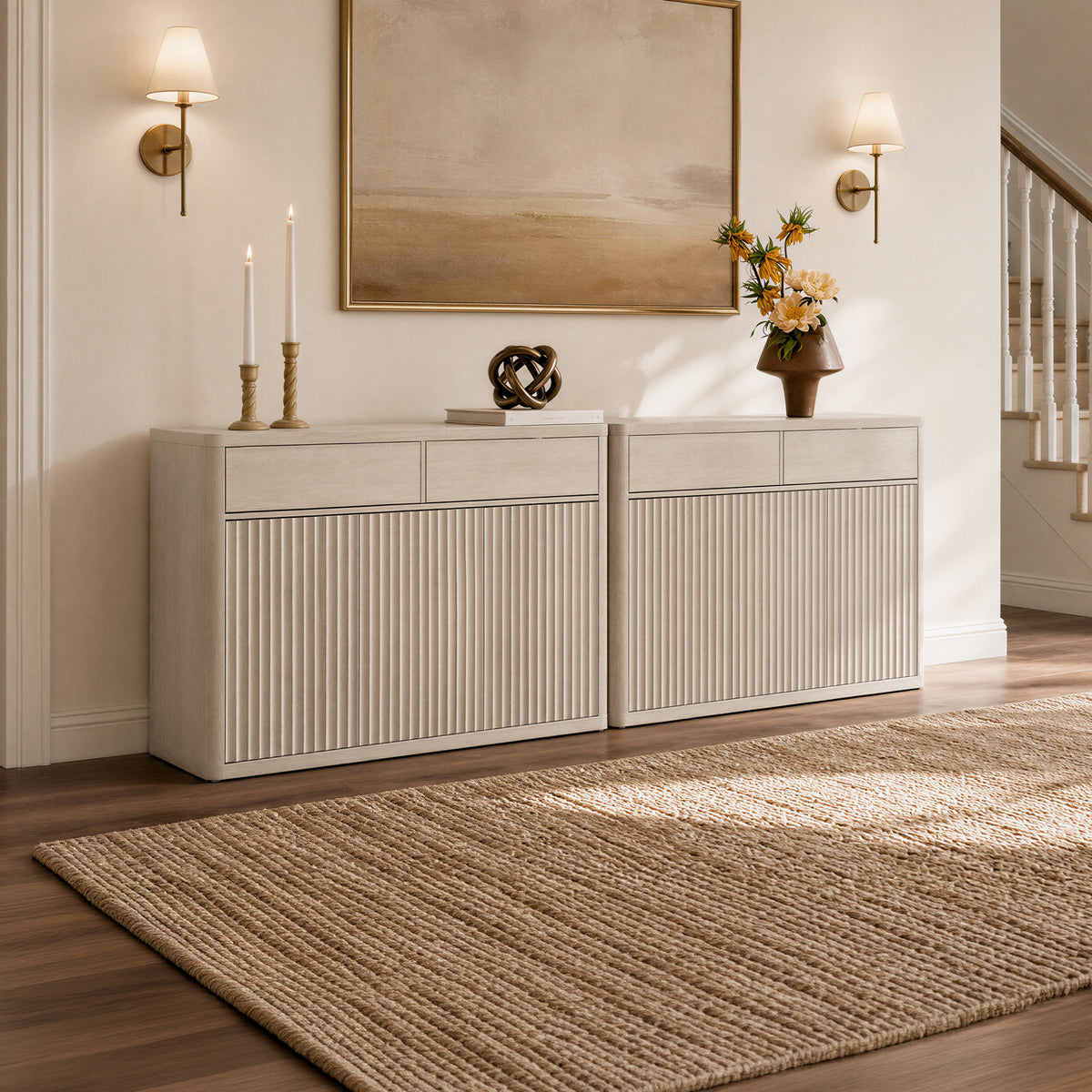 Cas Sideboard Cabinet, Fluted Style
