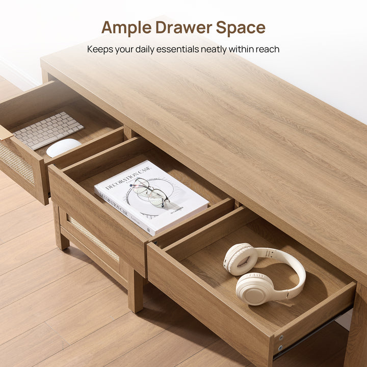 Savanna 55'' Wide Vanity Table, Makeup Storage, Set of 2
