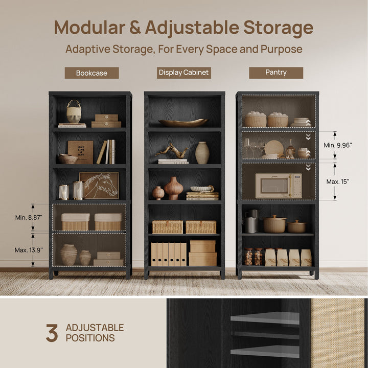 Savanna 70.9'' Tall Black Bookcase