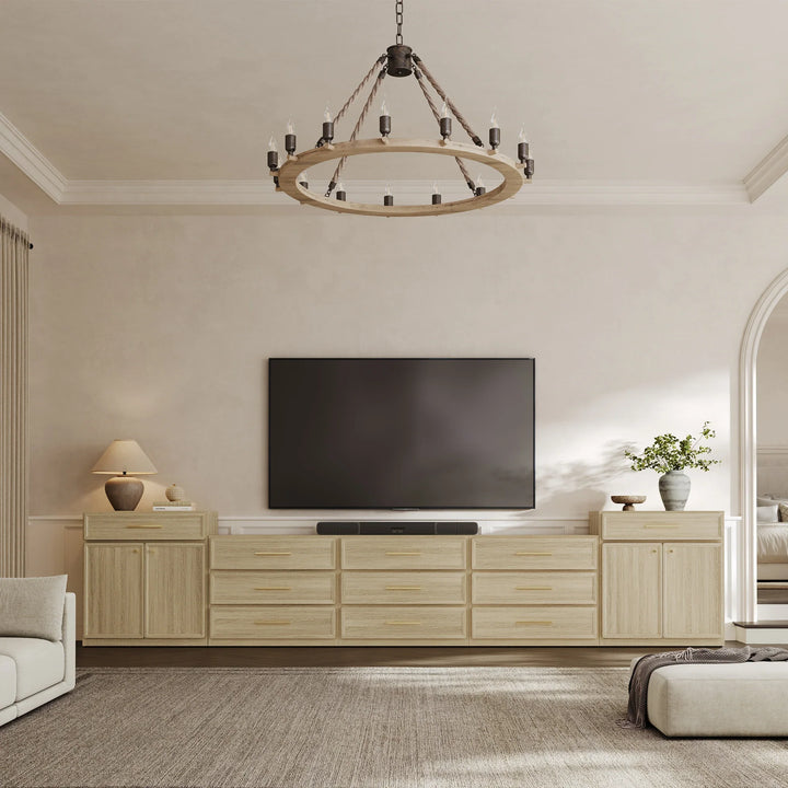 Crescent Nightstand with 3 Drawers for Bedroom