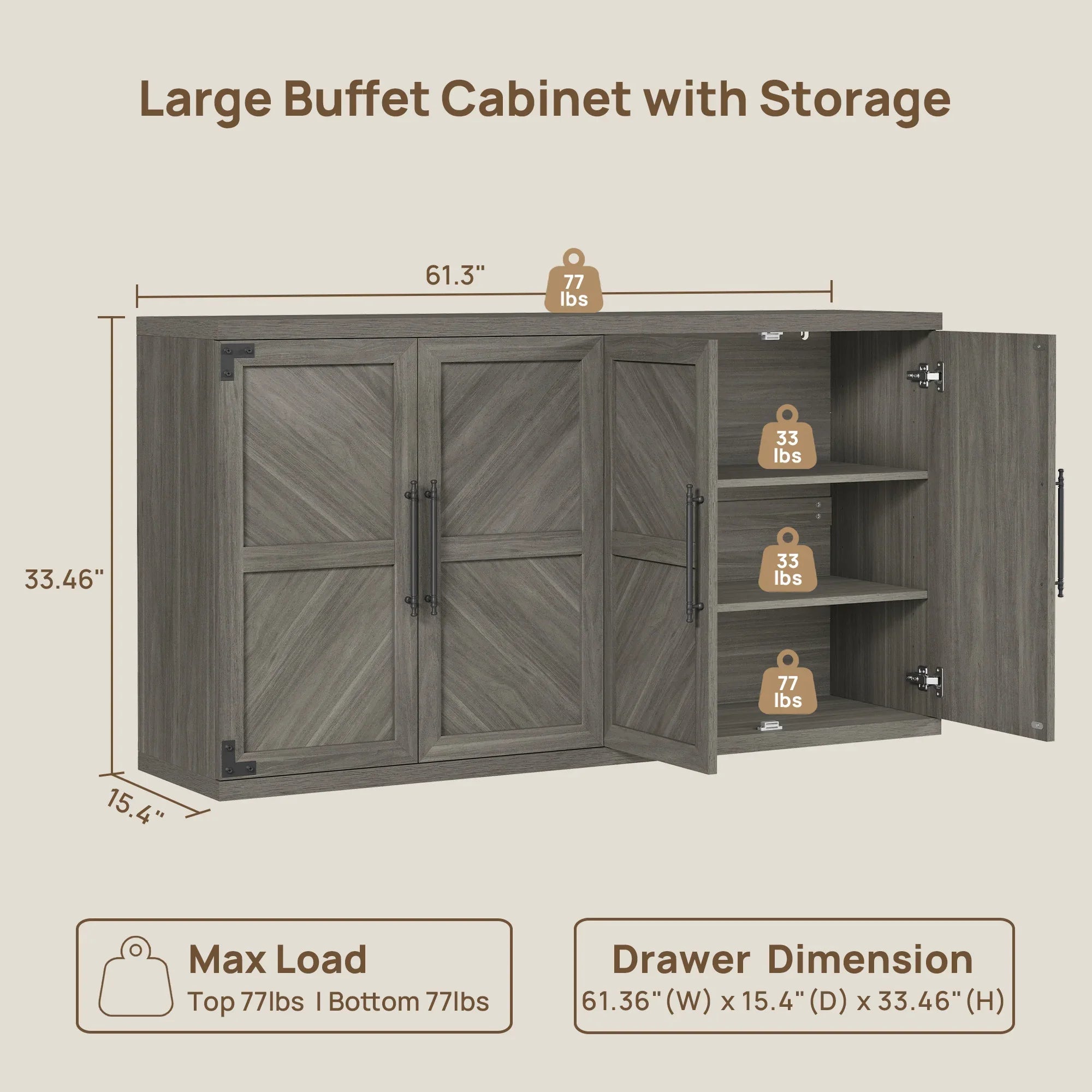 Willow Sideboard with 4 Doors