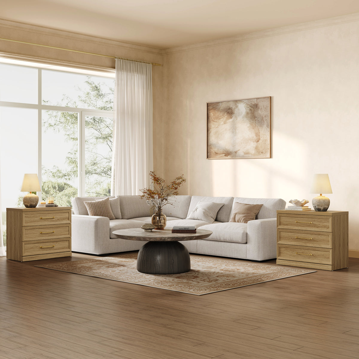 Helio 7-Drawer Dresser and 3-Drawer Nightstands Set