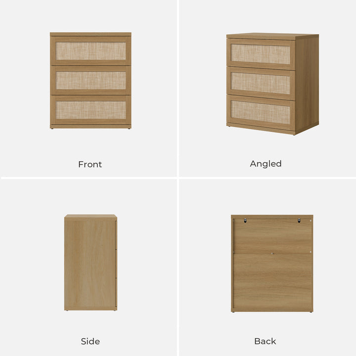 Zura Modern Rattan 6 Drawers Dresser, Sectional Design