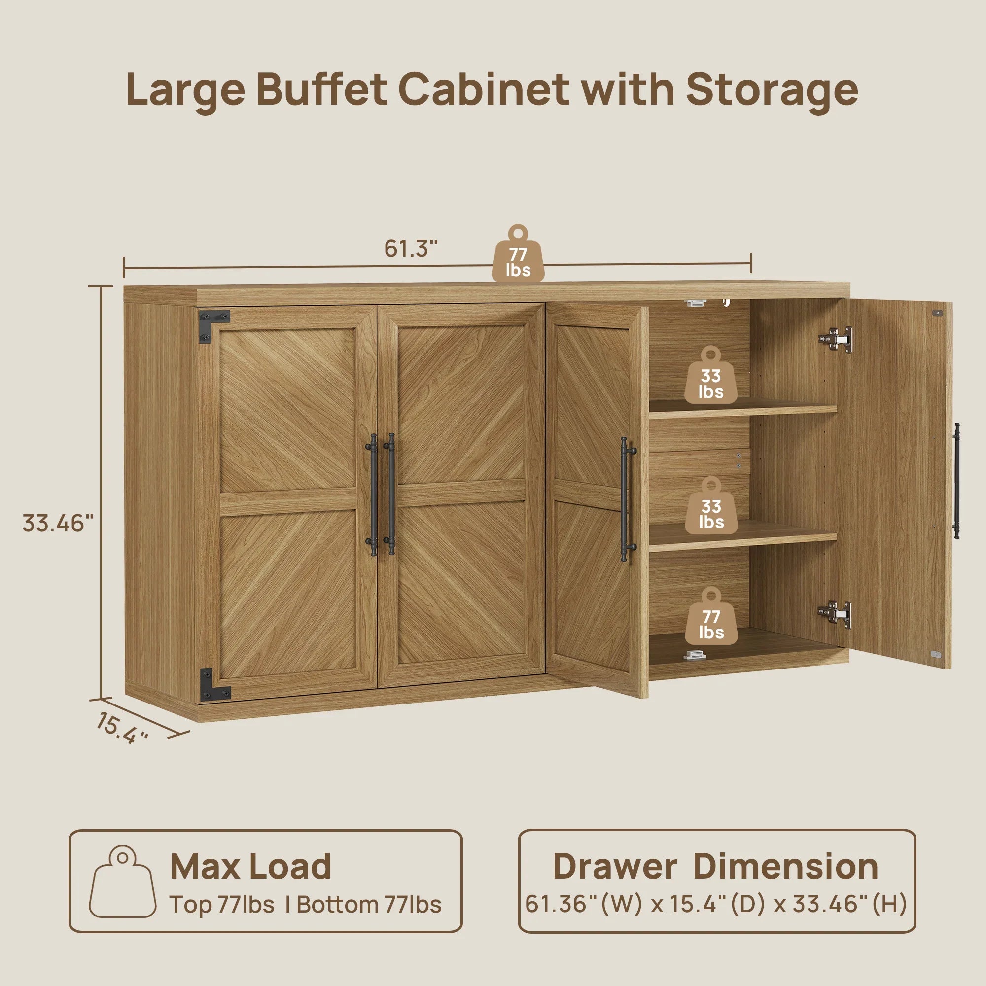 Willow Sideboard with 4 Doors