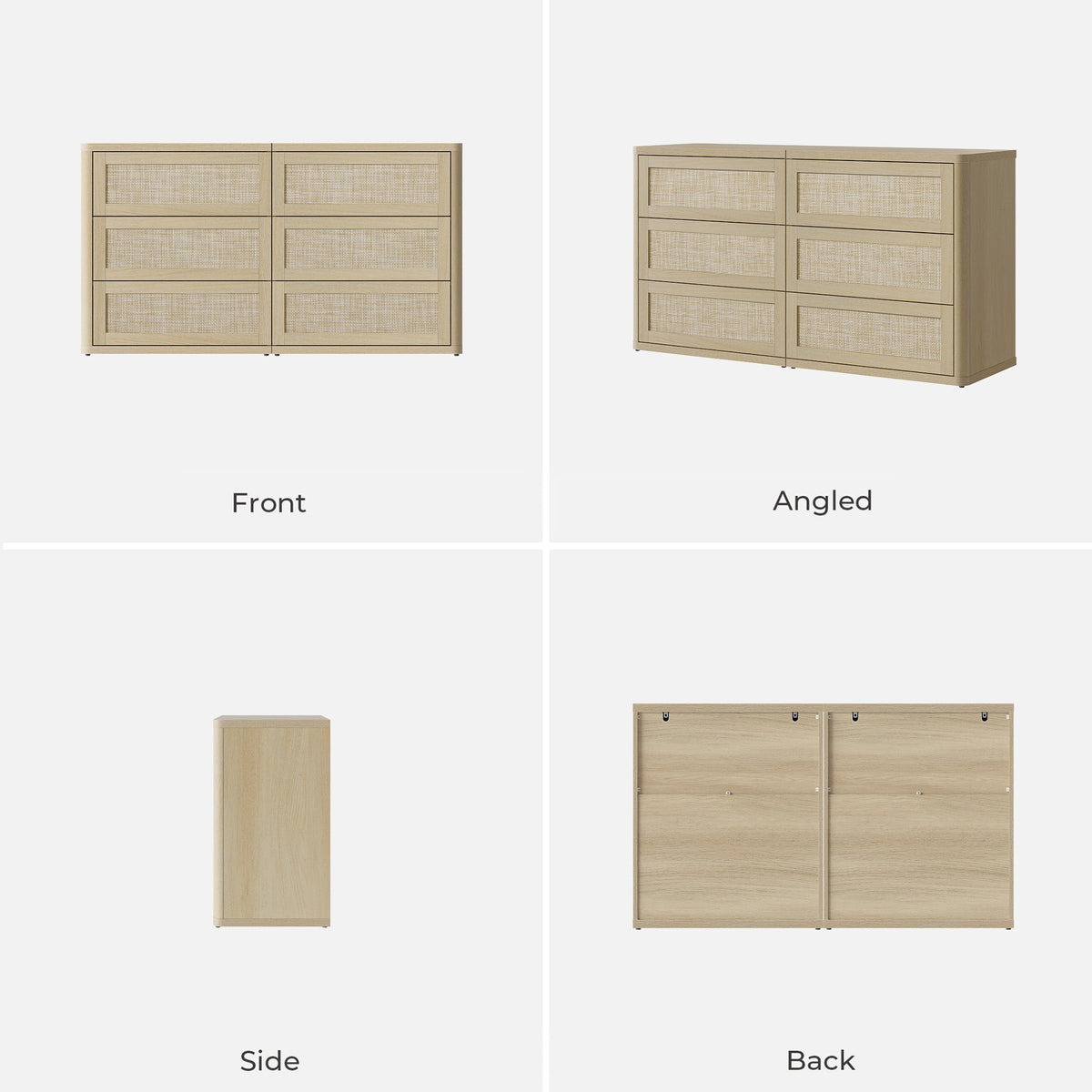 Zura 31-Inch Tall 6 Drawers Dresser, Straight Edge