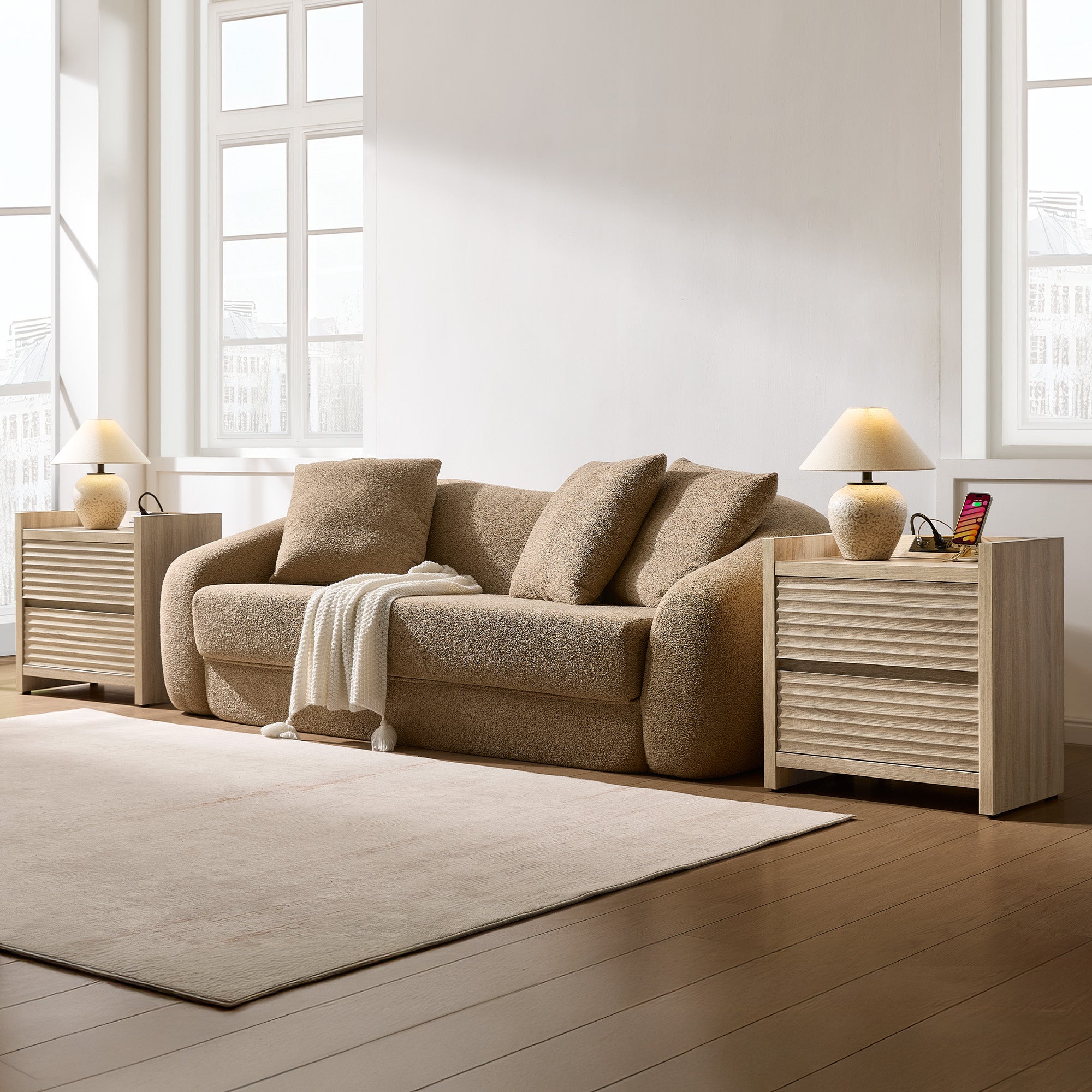 Prelude 2-Drawer Nightstand, Charging Station