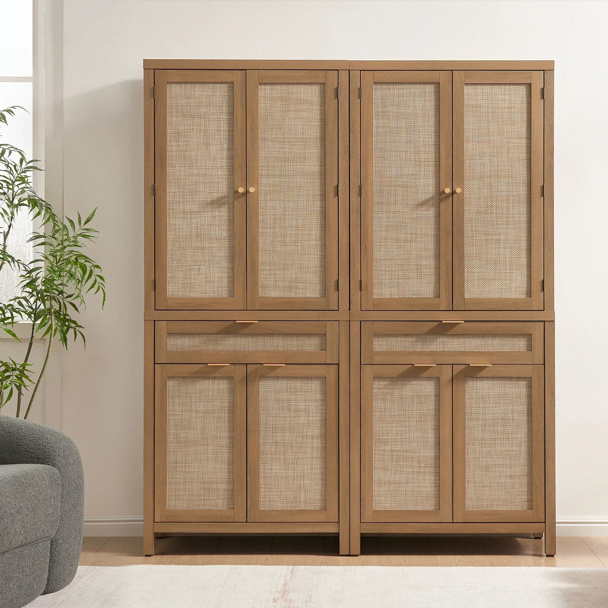 Savanna Storage Cabinet with Drawer, 72'' Tall, Set of 2