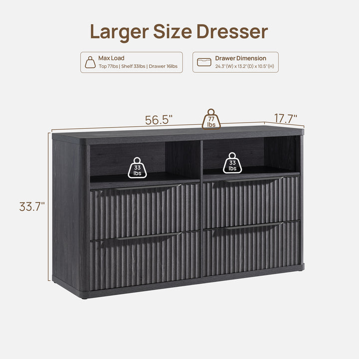 Cas Horizontal Chest, Open Drawers, Set of 2