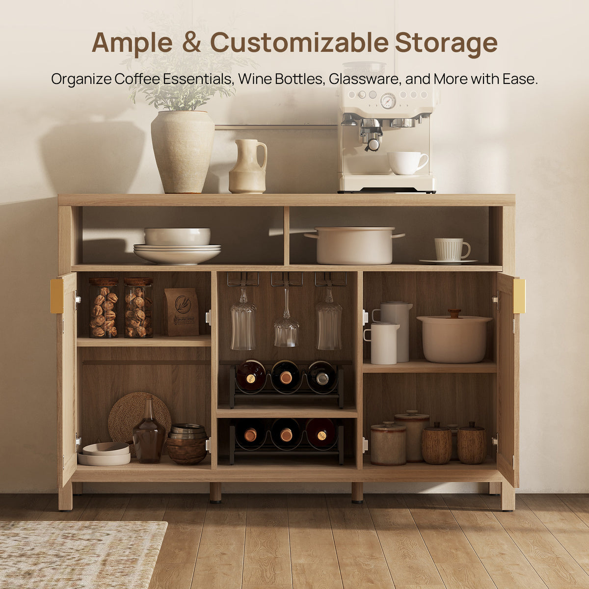 Savanna Bar Cabinet with Glass Holder