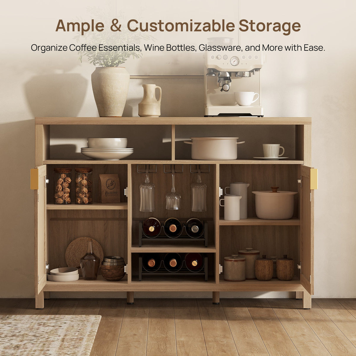 Savanna Bar Cabinet with Glass Holder